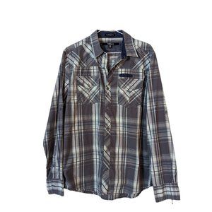 Men's Carbon button down shirt, grey multi, size M